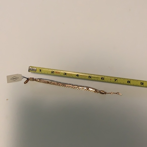 Fossil 3-Chain Bracelet Gold Silver-Toned Charm Stacking Multi Fashion Gift - Picture 7 of 9